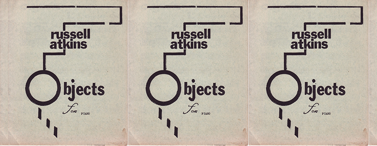 the book cover for Objects for Piano, featuring the title stylized as sheet music