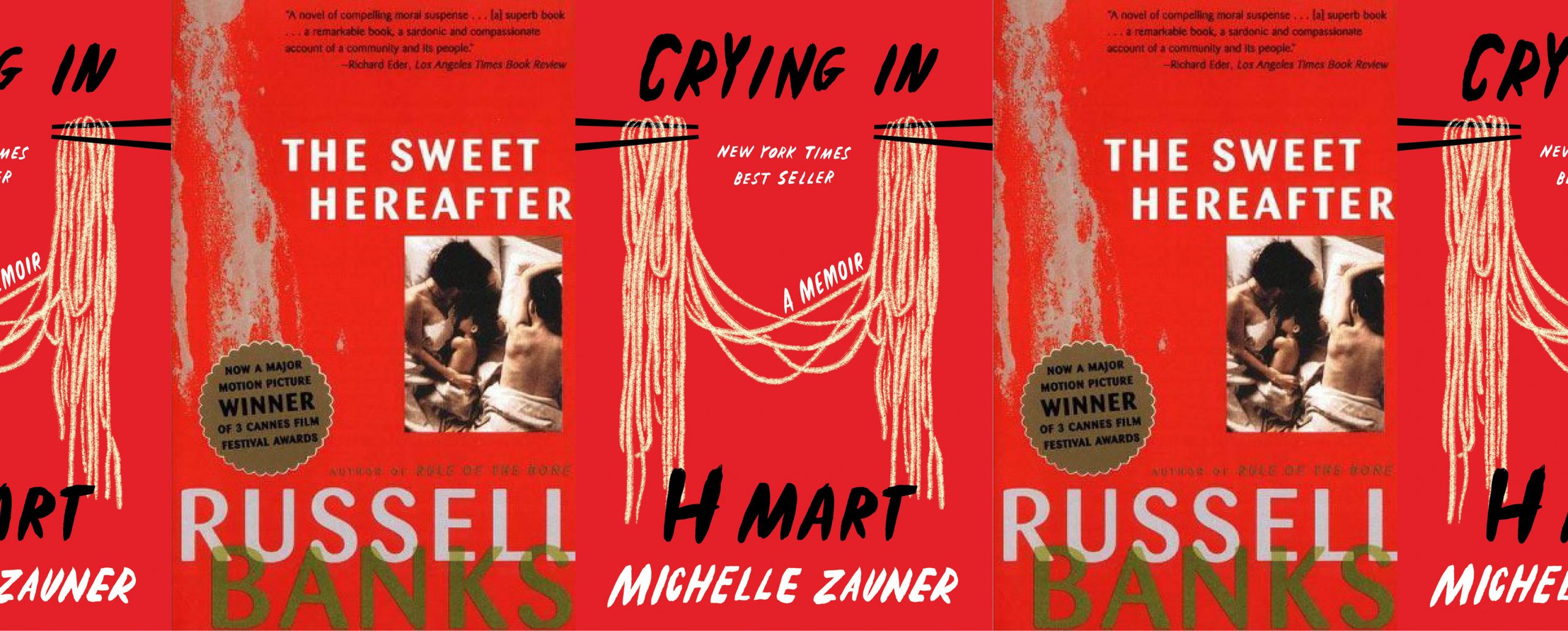 portadas de libros para Crying in H Mart y The Sweet Hereafter