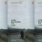 the book cover for The Dark, featuring a photograph of a man pushing a bike down a rural path under a cloudy sky
