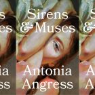 the book cover for Sirens & Muses, featuring a painting of a face and arm from close up